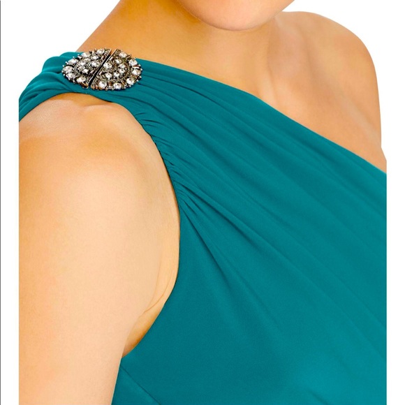 Ralph Lauren One Shoulder Teal Dress - Picture 1 of 5